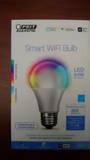 FEIT ELECTRIC 60W Smart Lightbulb Dimmable/Color Change