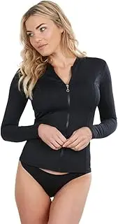 [Cat & I] Women's Rashie with Front Zip in Jet Black