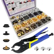 100 Sets Snap Buttons,Heavy Duty Snap Fasteners Kit 15mm Metal Snaps Canvas S...
