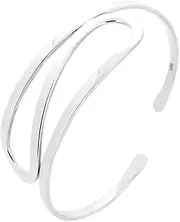 [Treasure Bay] TreasureBay Womens Plain 925 Sterling Silver Bangle Bracelets, Bangles, Silver