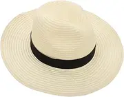 [AKOOSY] Summer Sun Hat Ladies Summer Hat Wide Brim Sun Visor Compact Portable Beach for Women White
