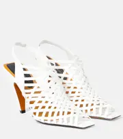 [Stella McCartney] Stella McCartney Stella Spur faux leather slingback pumps AU 4.5 white