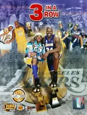 KOBE BRYANT & SHAQUILLE O'NEAL 2002 NBA Champions 3 IN A ROW 8x10 PHOTO Lakers