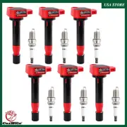 UF242 Ignition Coils Pack Spark Plugs Set of 6 for 2003-2008 Honda Pilot V6 3.5L