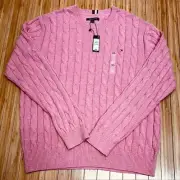 $89- UniSex-Tommy Hilfiger Pull-Over Sweater PeachPink Cotton Knit XXLT (EB 22
