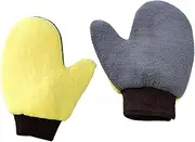 ASAKKURA 2pcs Car Wash Gloves Car Wash Mitt Car Wash Kit Car Wash Glove Scratch Car Body Cleaning Mitt Car Washing Gloves Dust Mitt Exterior Wash Mitt Car Mitt Car Gloves Coral Fleece