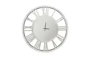Decorative Silver Mirrored Clock - 2 Sizes Available