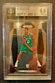 CELTICS STAR JAYSON TATUM 2017-18 PRIZM ROOKIE BGS 8.5 GREAT CARD- SUPER HOT!!!