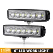 2X 6"in LED Work Light Bar Flood Beam Driving Pods Offroad ATV Truck Motorcycle