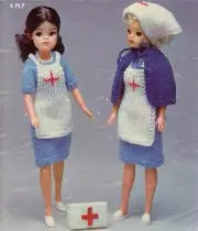 SINDY / BARBIE NURSE PATTERN - 4ply - COPY doll knitting pattern