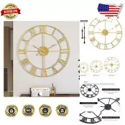 Oversized 18-Inch Metal Wall Clock - Quiet Quartz Movement for Stylish Spaces