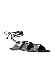 Open toe flat sandals 36 Black