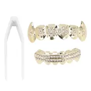 Electroplate Hip Hop False Teeth Set Reusable Unfading Halloween Festival Te CHW