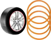 17-20 Inch Wheel Protector, Wheel Protection Decorative Ring, Abrasion Resistant, Scratch Resistant, Wheel Protector, High Performance Nylon Material, Suitable for All Kinds of Vehicles (Orange,18in)