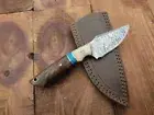 Custom Handmade Damascus Steel Forged Camping Skinner knife, Best Birthday Gift