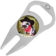 Cowboy Pig Golf Ball Marker Divot Repair Tool Bottle Opener