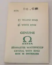 Genuine Packaged Omega w/Logo Seamaster 26.6 mm Watch Crystal White Ring #10