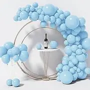 130PCS Pastel Blue Balloons Different Sizes 18" 12" 10" 5" Balloon Garland Arch Kit perfect for Birthday Party, Graduation, Baby Shower, Wedding, Holiday Decoration and Anniversary (Pastel Blue)