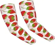 [HOPWODE] Strawberry Adult Ice Silk Arm Sleeves White Arm Sleeves Thumbhole Cooling Sleeves Outdoor Supplies, Black