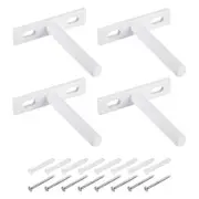 4Pcs 3 Inch Wall Mounting Floating Shelf Bracket Blind Shelf Support, White