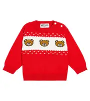 [Moschino Kids] Moschino Kids Baby Teddy Bear cotton and wool sweater M 18-24 red