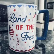 America the Beautiful Land of The Free Farida Zaman Art Coffee Mug Patriotic USA