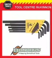 BONDHUS 12137 13pce A/F LONG ARM HEX ALLEN KEY SET – MADE IN USA