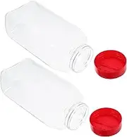 Amosfun 2 Pack Multifunctional Seasoning Bottles Plastic Condiment Squeeze Jars Flip Caps for Home Restaurant Use