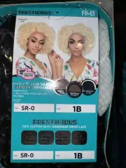 R&B Prestigious 100% Custom Silky, Handmade Swiss Lace Wig SR-0 Color 1B