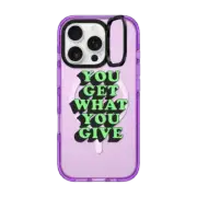 iPhone 16 Pro Impact Ring Stand Case MagSafe Compatible Get What You Give by Quotes by Christie