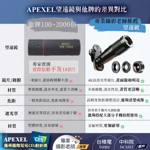 APEXEL 22倍望遠鏡頭套組 長焦/廣角/微距/魚眼組 單筒望遠鏡 手機鏡頭 手機望遠鏡 廣角鏡頭 微距鏡頭 外接