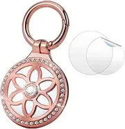 GKKBUFF Airtag Holder,AirTag Sleeve,Airtag Keychain Case,Apple AirTag Tracker,AirTag Key Ring,AirTag Protective Case,Airtag Keychain,Metal Jewelry Badge AirTag Case for Kids Boys Women (1xRose)