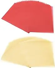 uxcell 60 Sheets Vellum Paper 8.5x11inches, Printable Translucent Paper 100GSM Colored for Invitations Laser Inkjet Printing Card Making Crafting Wedding Tracing, Red/Beige Gold