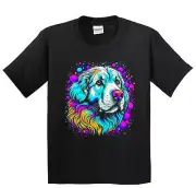 Kids Great Pyrenees Psychedelic Dog Art T-Shirt - Great Pyrenees Owner Gift