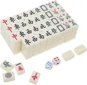 KOMBIUDA Camping Mahjong Miniature Chinese Game Portable Tile Set for Outdoor Activities Parties Travel