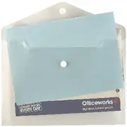 Keji Document Wallet A5 Button Closure Clear 5 Pack