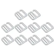 10Pcs 1.02" Metal G-Hook Buckles Adjustable Flat Tri-Glide Slide Buckles, Silver