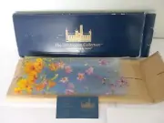 GOEBEL SMITHSONIAN COLLECTION Glass Oblong Tray WILDFLOWERS Blue