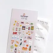 Cartoon Sticker (various designs) Vlog Cooking - Yellow & Red & Green - One Size