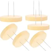 6pcs Doll Stand Felting Doll Display Holder with Wooden Base Crochet Doll Stand Needle Display Rack Double Steel Needle Rag Doll Holder for Doll Accessories Support Bracket/53