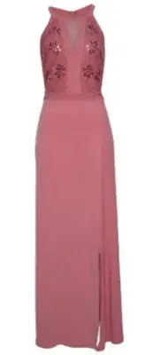 NEU ZAUBERHAFT ABENDKLEID SPITZE PAILLETTEN 40 42 MELROSE lachs rosa *50401810