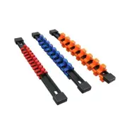3 PCS Double Sided Socket Organizer, 1/2" 3/8" 1/4" ABS Drive Socket Rail Hol...