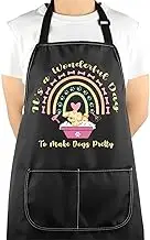 Dog Grooming Aprons With Pockets for Dog Groomer Dog Stylist Waterproof Apron It’s a Wonderful Day To Make Dogs Pretty