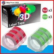 (3Red+3Green) LabelTape Fit For Dymo 20008 Dymo 20008CP Label Makers
