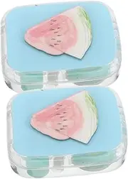 [BESPORTBLE] 2pcs Case Kit Cute Travel Storage Container Portable Box with Applicator Tool Tweezer