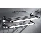 Wall Towel Shelf Wall Towel Rack 304 Stainless Steel Foldable Multifunctional