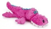 goDog Gators With Chew Guard Technology Tough Plush Dog Toy, Pink, Large