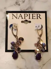 Napier Gold-Tone Multi-Stone Drop Earrings