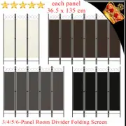 3/4/5/6 Panel Room Divider Wall Partition Folding Bedroom Decor Privacy Screen