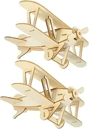 BESPORTBLE Imaginative Play Learning Kit: Paintable Wooden Airplane Puzzle Kit for Boys and Girls DIY Craft Toy